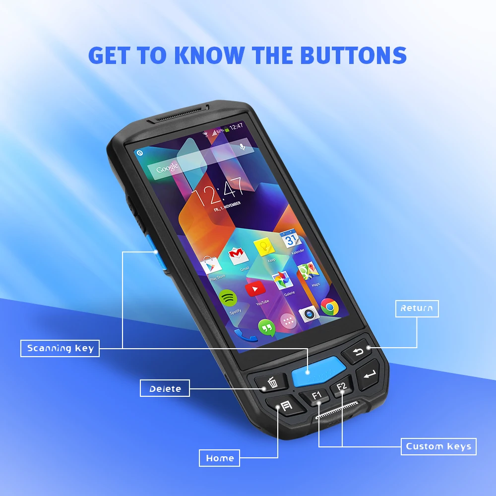 ISSYZONEPOS портативный pos-терминал 2D QR сканер штрих-кода NFC PDA Android 7,0 5 дюймов беспроводной портативный штрих-код Rearder WiFi