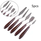 5 шт, смешанные цвета, палитры Ножи Краски ing Нержавеющаясталь лопатка-скребок с деревянной ручкой товары для рукоделия для художника холст, масляная краска Краски