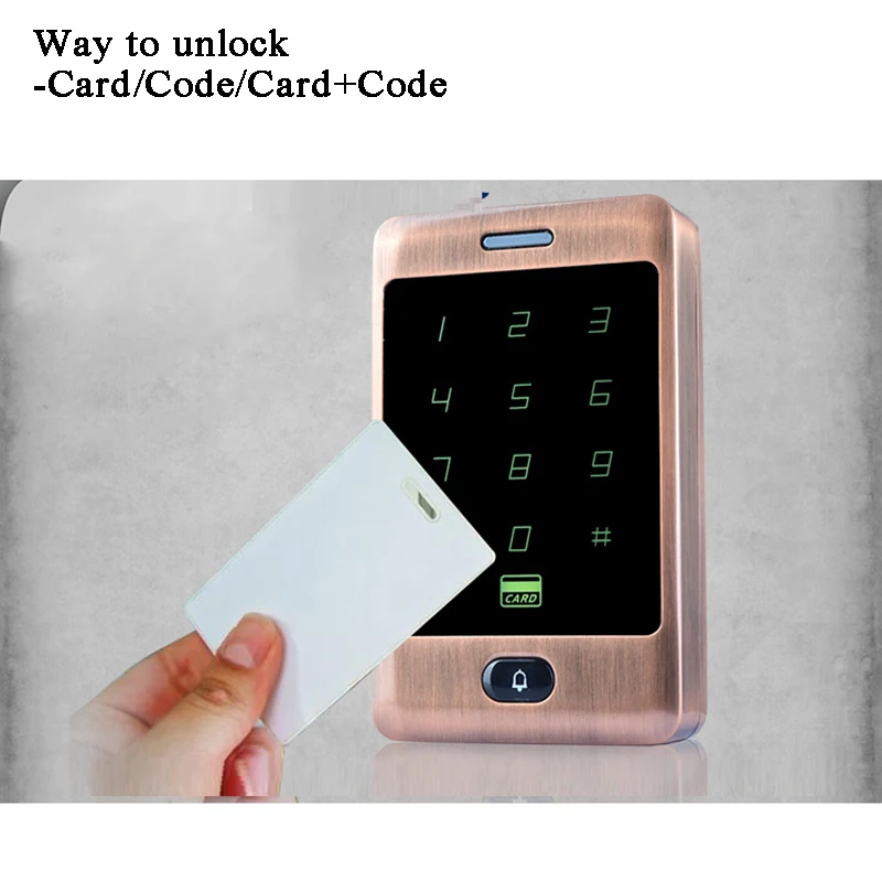 Открыватель ворот RFID считыватель цифровой клавиатуры/дверной звонок 125KHz ID-карта/код/пароль Электрический замок для двери водонепроницаемый Wg26 Офис/дом.