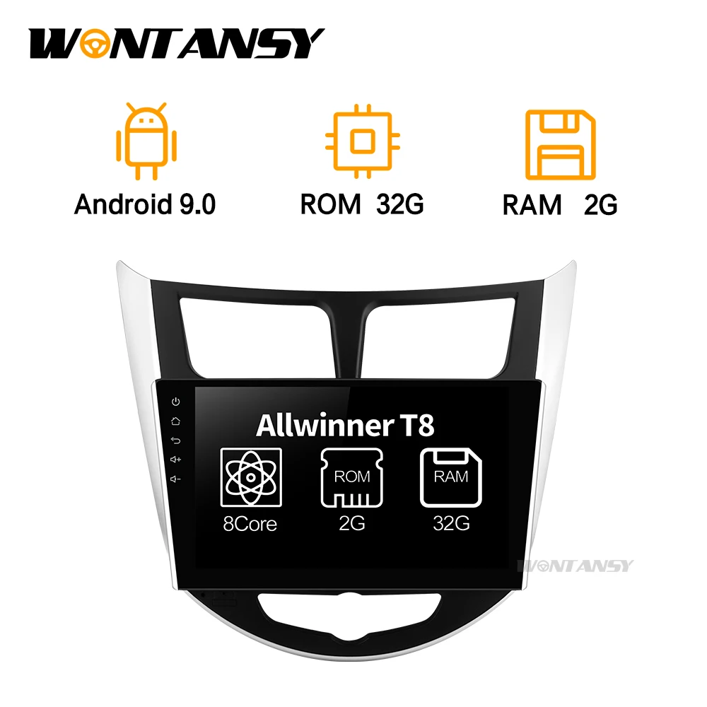 DSP 3 Android 9 0 автомобильный dvd-плеер gps для hyundai verna 2 din стерео навигация автомобиль |