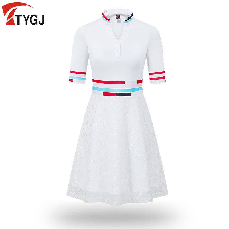 Летняя женская спортивная одежда для гольфа с v-образным вырезом и высокой талией