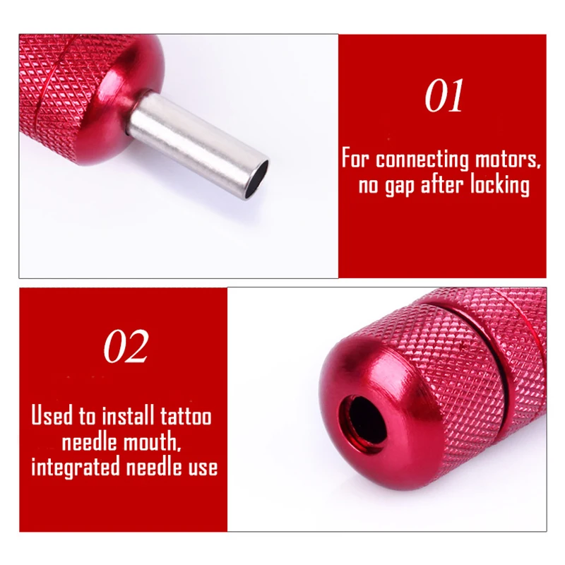 

New 22x50mm/25x50mm Aluminum Alloy Tattoo Grips Tube with Back Stem Self-locked Tattoo Handle Machine Kit Gun Tattoo Accessories