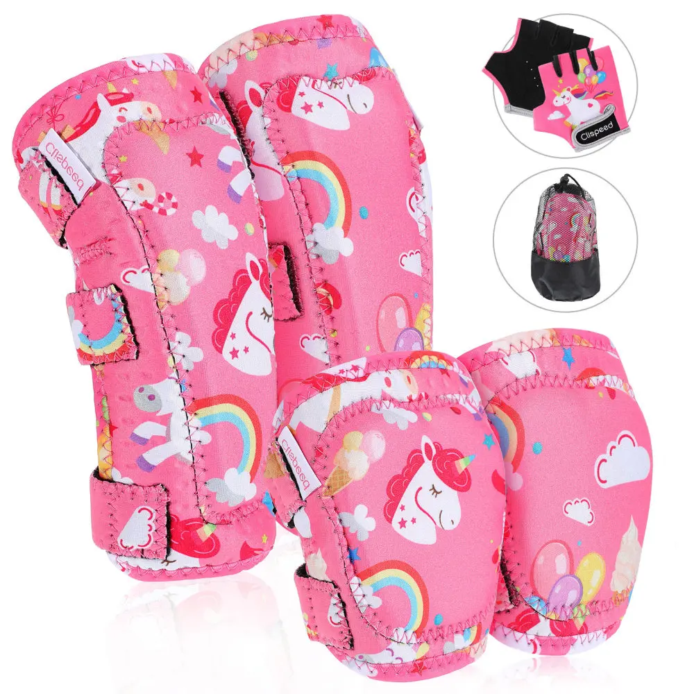 

Clispeed Sports Gears Kids Protective Set Kids Knee Pads Elbow Pads for Skateboarding Scootering Outdoor Activity Size