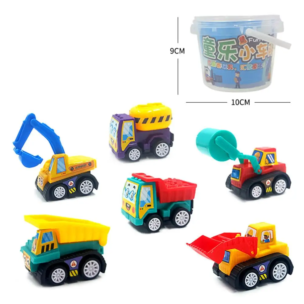 

Cartoon 6pcs/Set Mini Cars Models Pull Back Engineering Vehicle Toys Kids Gifts Parent-child Interaction Closely United