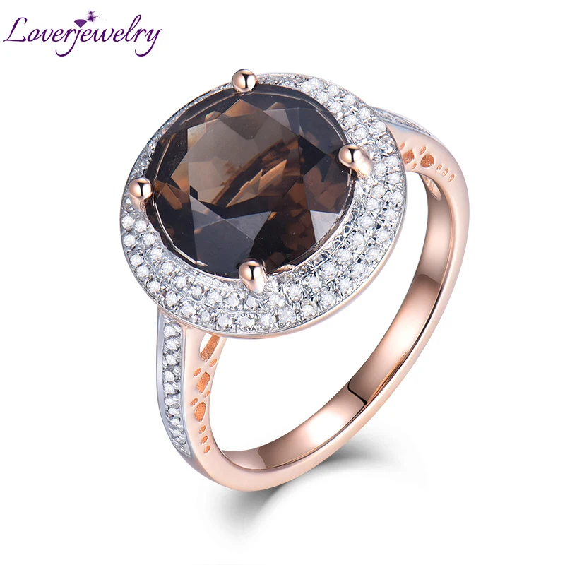 Кольца LOVERJEWELRY с топазом 4 66 карат однотонные кольца из розового золота 14