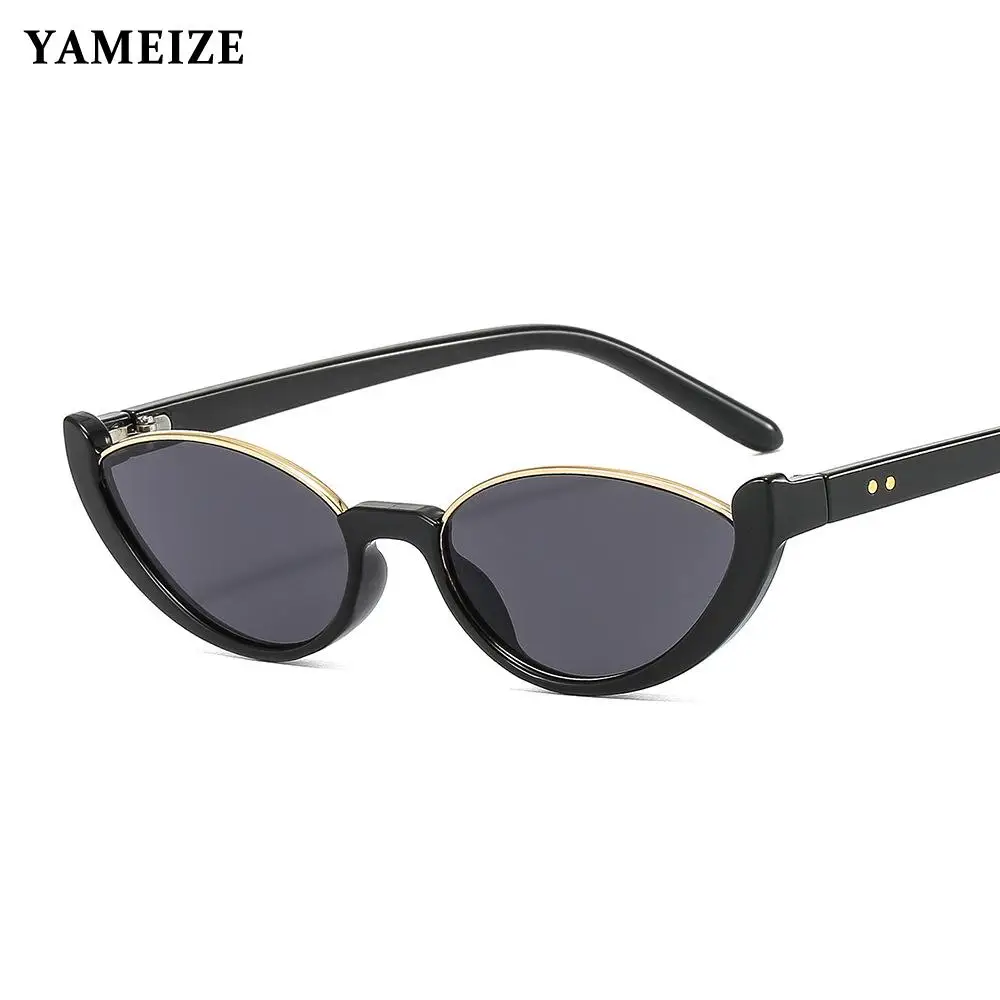 

Woman Cat Eye Sunglasses 2022 Vintage Design Small Sun Glasses Female Male Personality Cool Retro Black Cateye Oculos