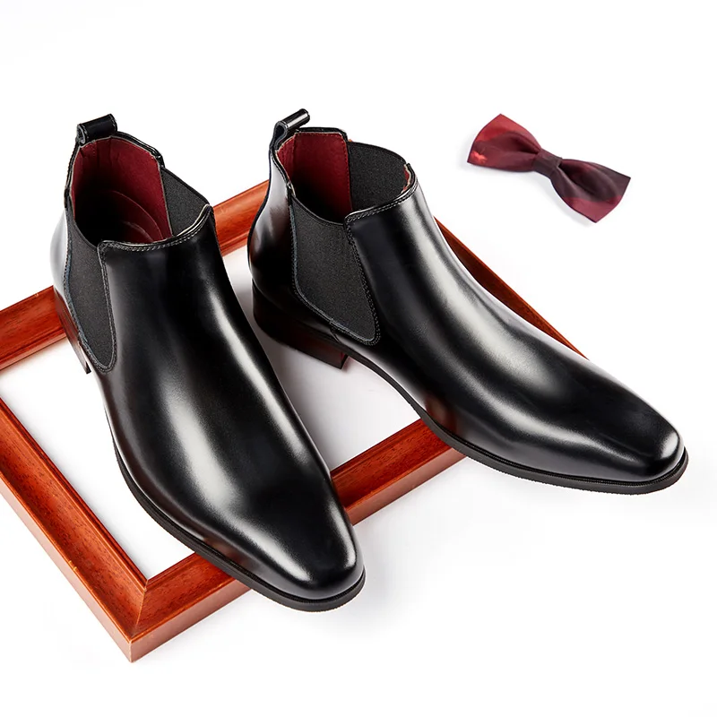 Ботинки-Челси мужские кожаные с квадратным носком весна | Обувь