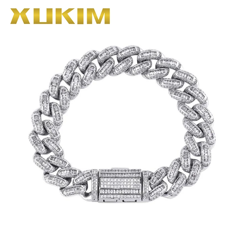 

Xukim Jewelry New Design Silver Iced Out Hip Hop Gold Bracelet Rose Gold Bracelet