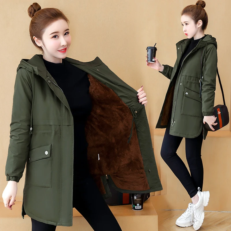 

Winter Long Coats And Jackets Women 2020 Hooded Plus Size Clothing Oversized Zipup Cardigan Vintage Thick Warm Korean Fashion