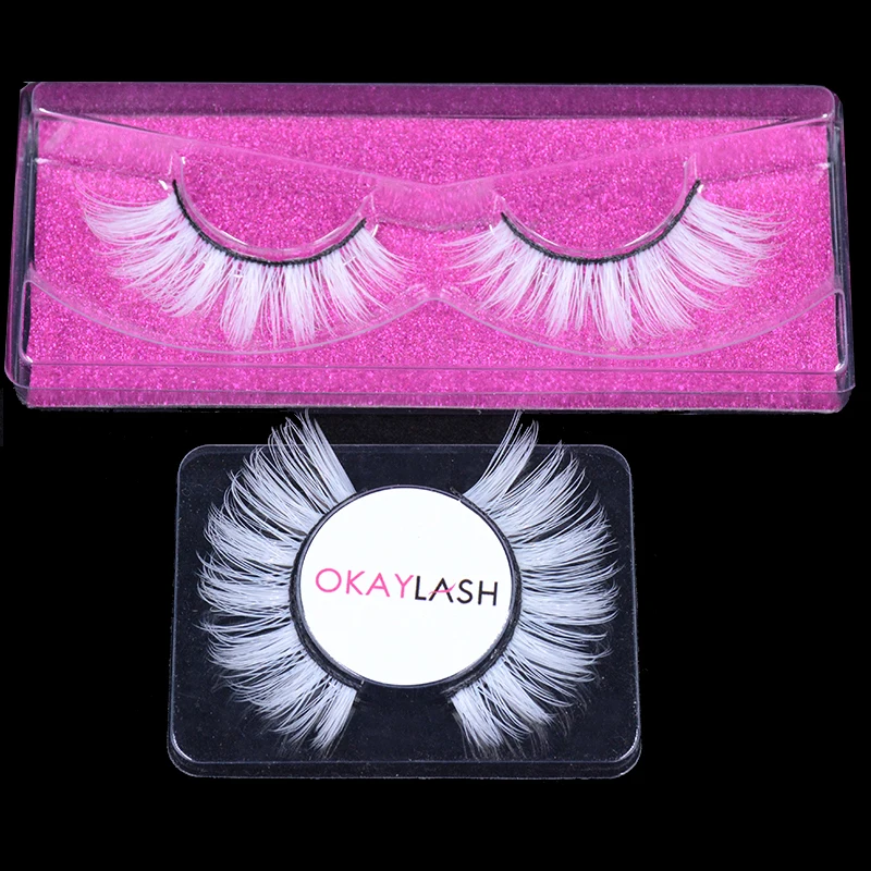 White Color Natual Long Fluffy Soft Wispies False Eyelashes Natural Fake Snow Colored Lashes Cosplay Halloween Makeup | Красота и