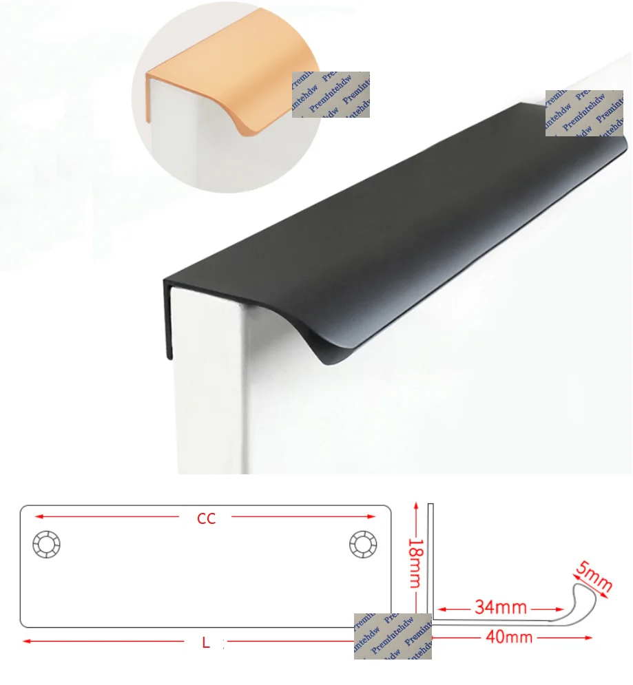 2 шт./лот матовая черная алюминиевая кухонная шкафчик цвета шампанского шкаф