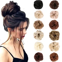 belle show synthetic chignon curly hair bun with elastic rubber band high temperture fiber natural fake hairpiece scrunchie