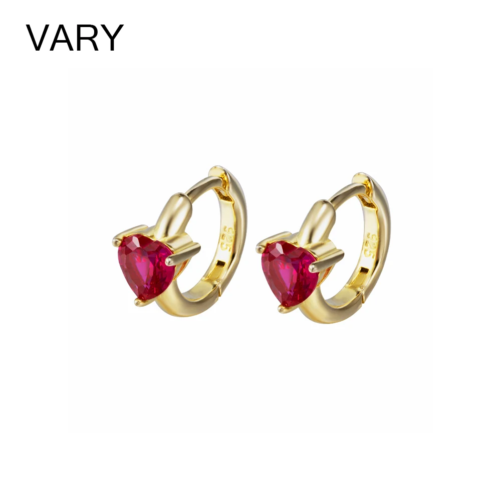 

VARY 925 sterling silver heart Small Unusual luxury 18k gold earrings fashion jewelry 2021