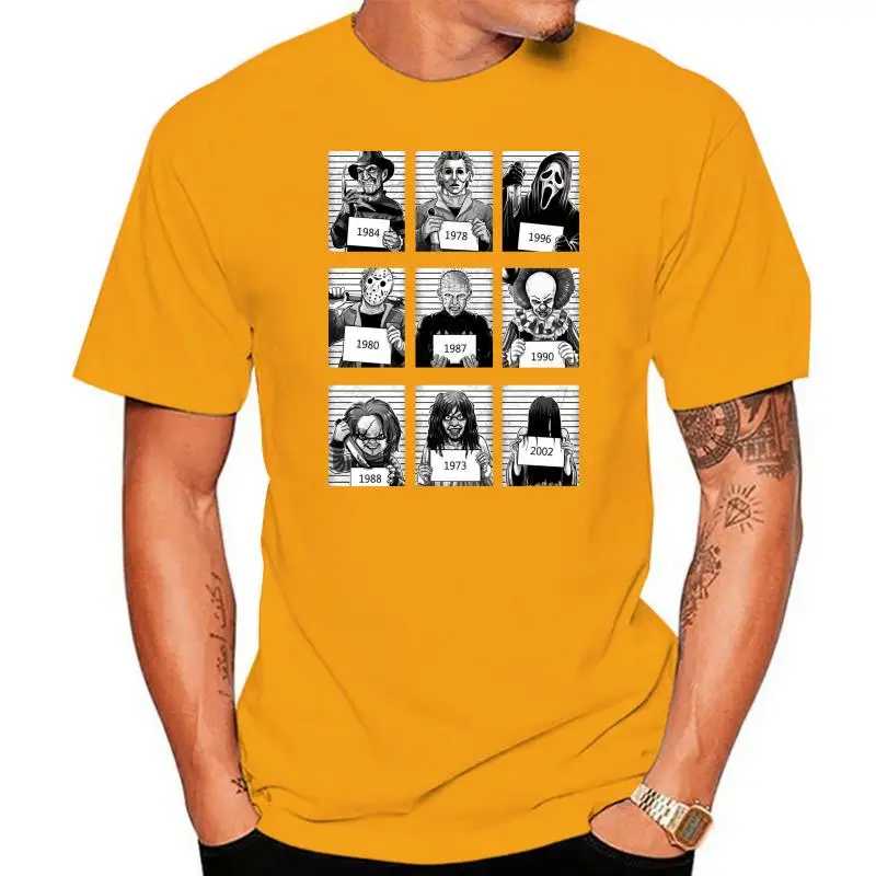 

Тюремная наклейка Хэллоуин Майкл Майерс Чаки Джейсон из фильма ужасов Женская модная Всесезонная футболка