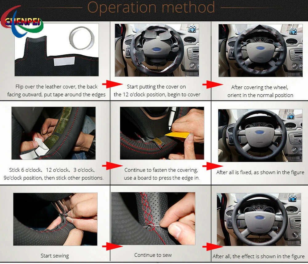 

DIY Anti-Slip PU Carbon Fiber Black Leather Steering Wheel Cover For BMW G30 525i 530i 530d M550i M550d 2017 2018 G32 630i