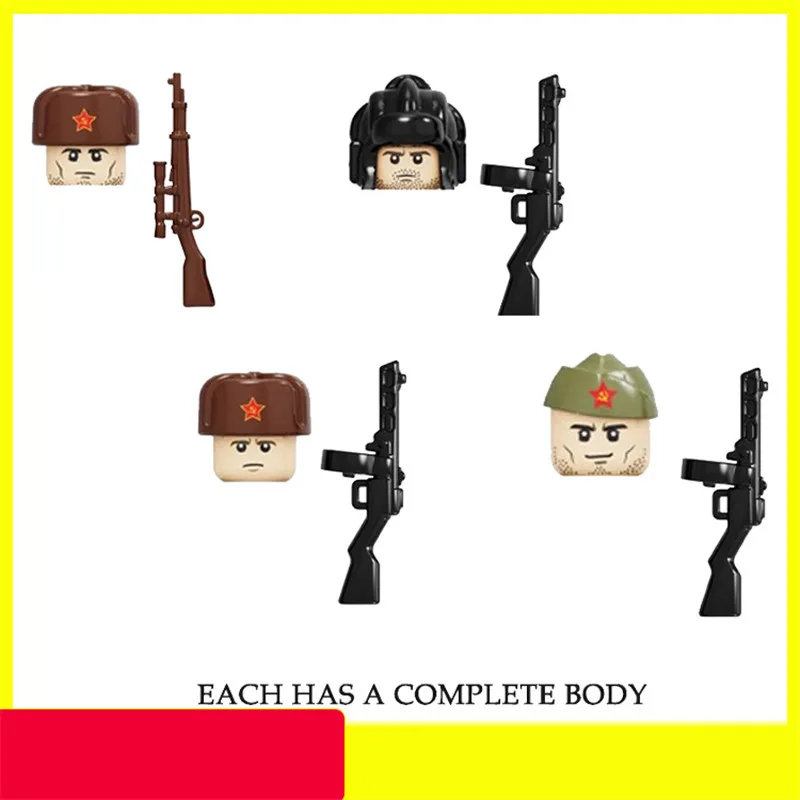 

Military Series Doll Rifle Tank Soldier Minifigure Cartoon Bricks Diy Assembled Toy's Building Blocks Educational Model Gifts