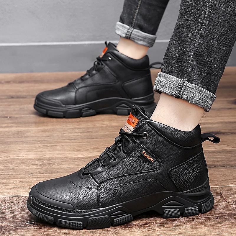 

men Snow Boots Men Plus Velvet Men's winter shoes Outdoor ankle Boots Waterproof Men's Boots High-gang Cotton Boots for men