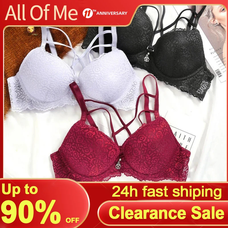 Бюстгальтер кружевной бюстгалтер с цветами Женский пуш-ап однотонный интимное