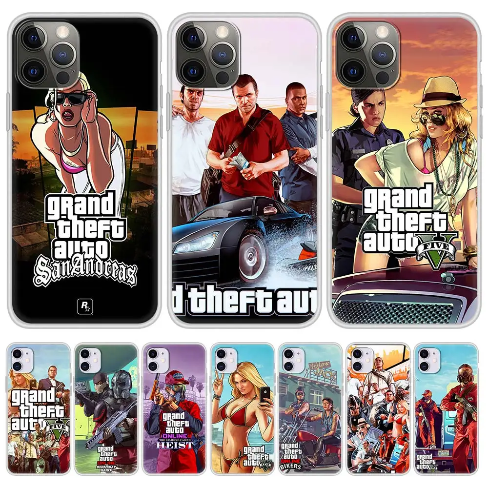 Gta 5 Grand Theft Auto V силиконовый чехол для мобильного телефона iPhone 12 Max 11 Pro X XS XR SE 2020 7 8 6 6s