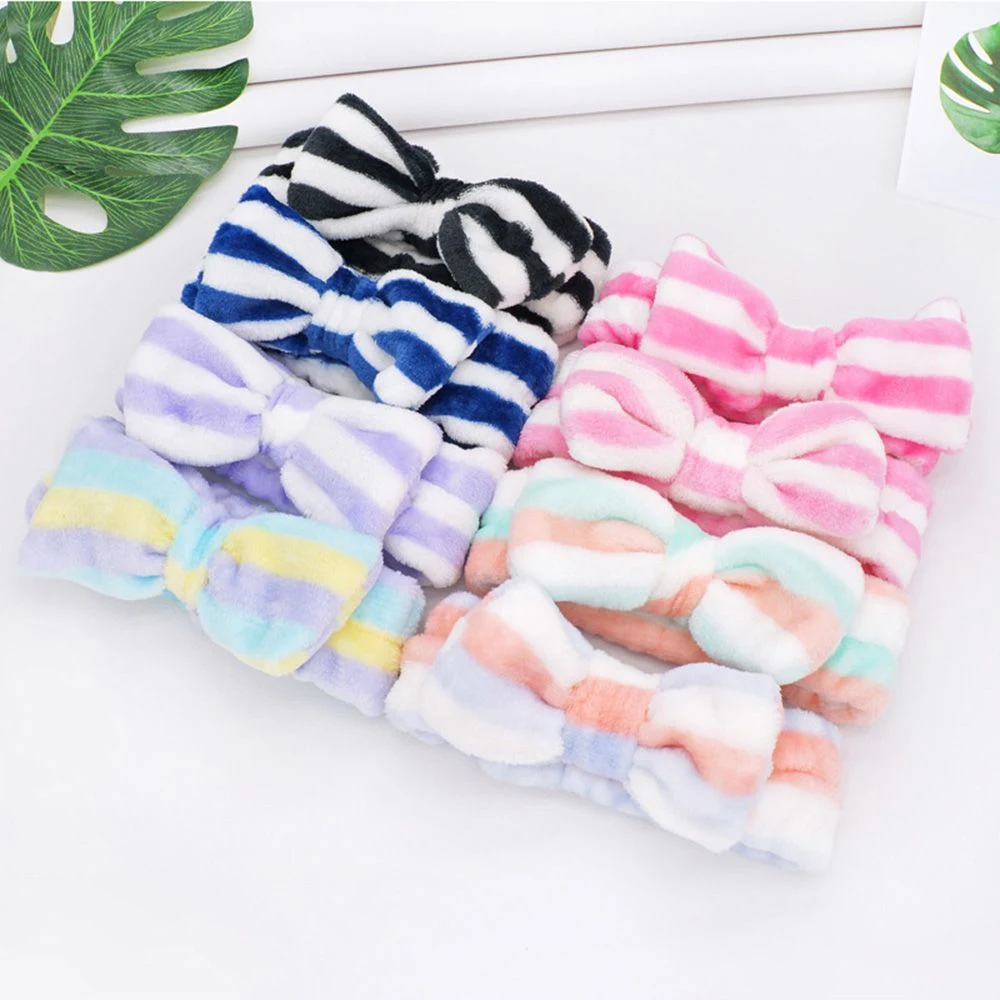 Эластичная Повязка на голову из кораллового флиса с бантом |