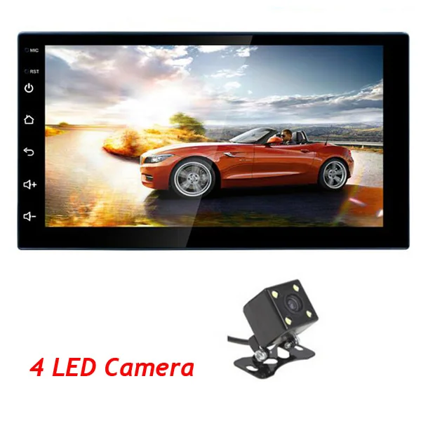 4 LED camera 7 дюймов Android автомобильный gps плеер Емкостный HD сенсорный экран радио стерео Поддержка Камера заднего вида вход Android 8,0 - Цвет: 4 LED camera