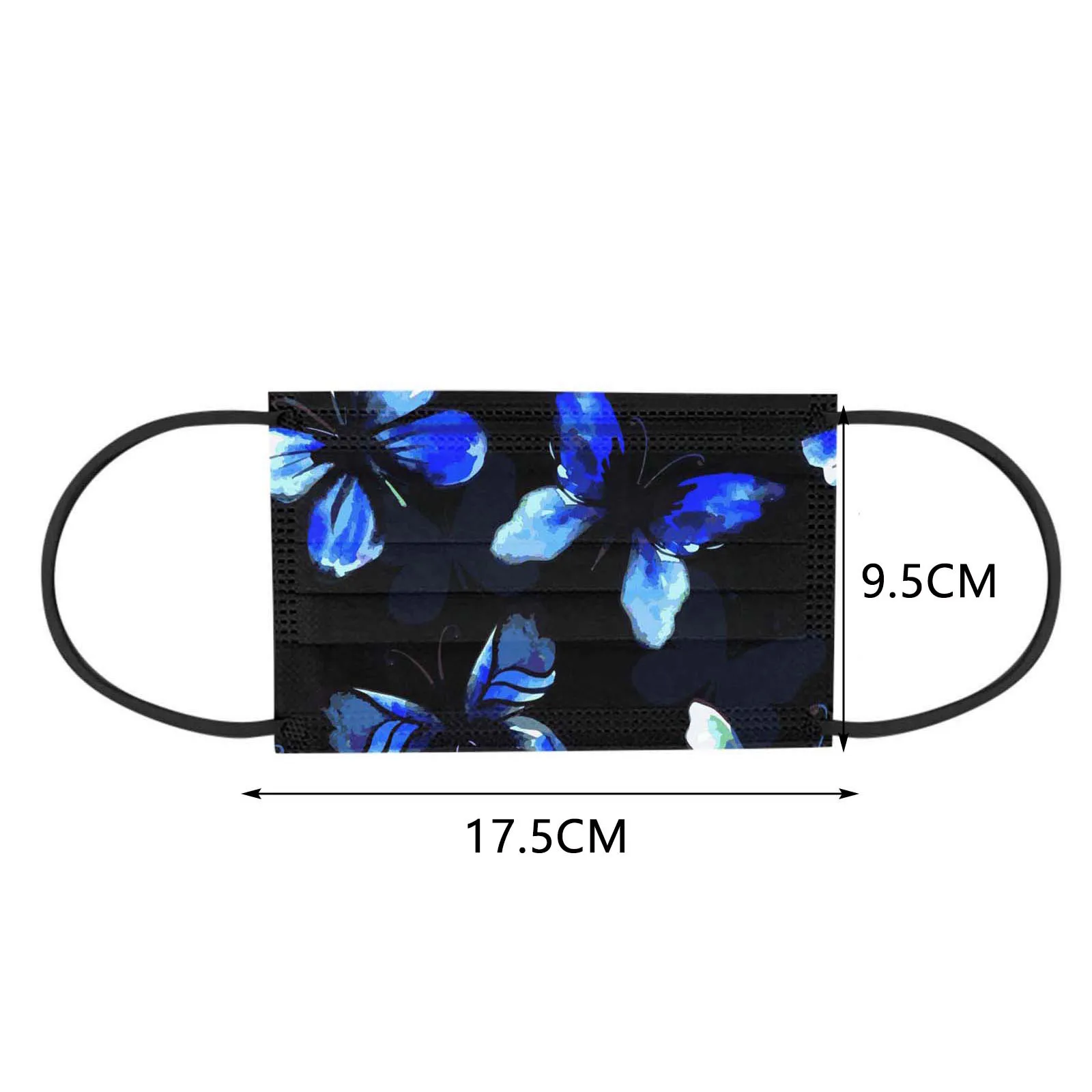 

Adult Women Men Fashionable Butterfly Dragonfly Print Mask Disposable Face Mask Industrial 3Ply Ear Loop 50PC Mixed Pattern Sets