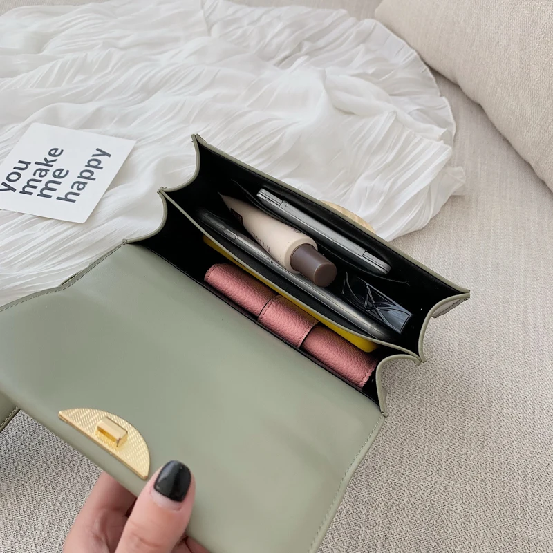 

Candy Color Small Square Bag For Women 2020 New High Quality PU Leather Ladies Designer Handbags Female Shoulder Simple Bags