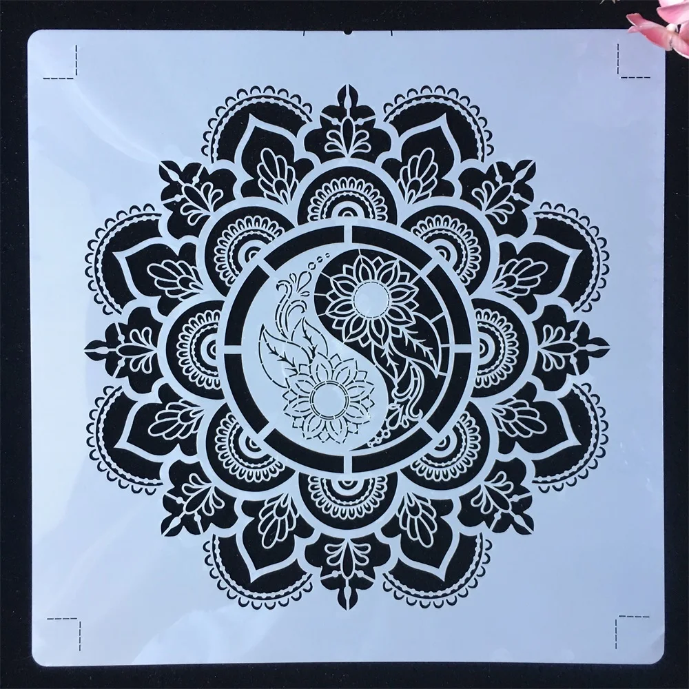 

30*30cm Mandala Geometry Taiji DIY Layering Stencils Wall Painting Scrapbook Coloring Embossing Album Decorative Template