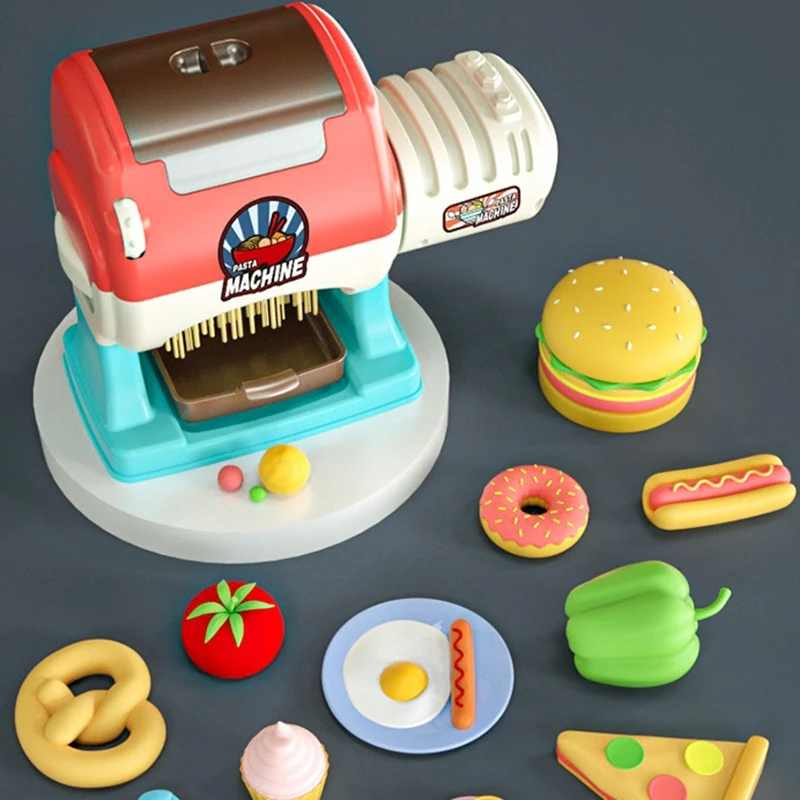 

Pretend Play Dough Kitchen Creations Noodle Maker Play Dough Set Handmade DIY Creative Noodle Machine Toy Kit for Kids