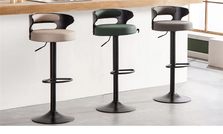 Кожаный барный стул для гостиной Современная Минималистичная кухонная мебель