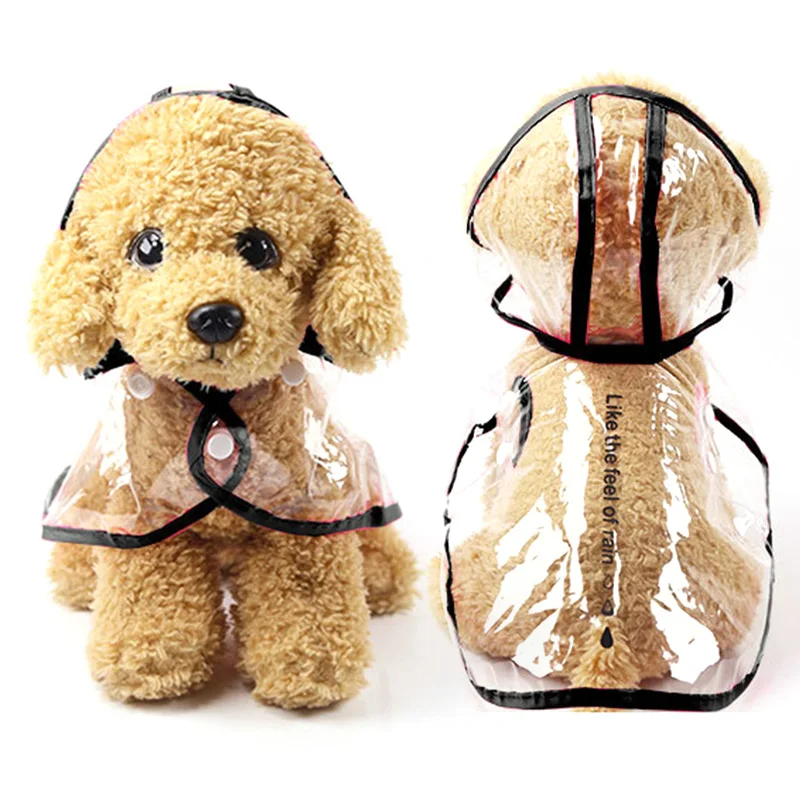 

Raincoat with Hood Transparent Pet Cat Puppy Rain Coat Pet Jacket Clothes for Small Medium Large Dog Pet Supplies