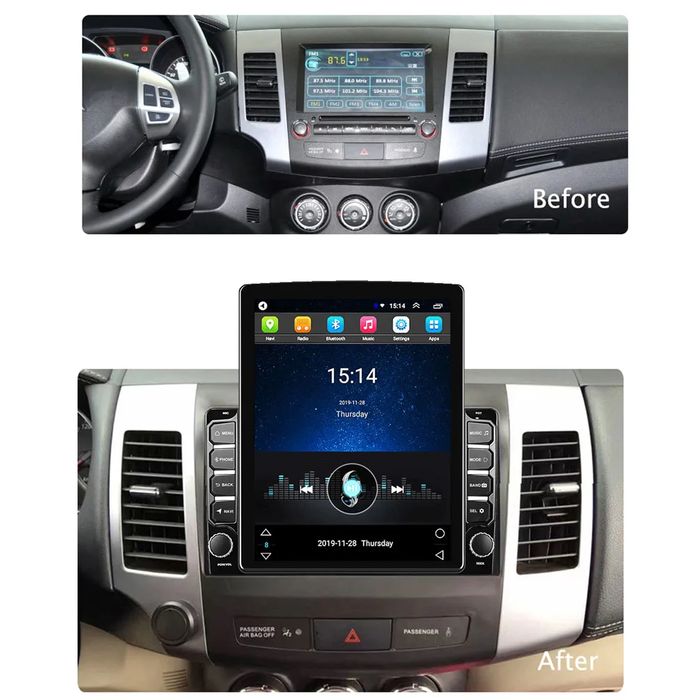 eastereggs 2 din 9 7 tesla screen car multimedia player gps navigator wifi for mitsubishi outlander android radio 2006 2012 free global shipping