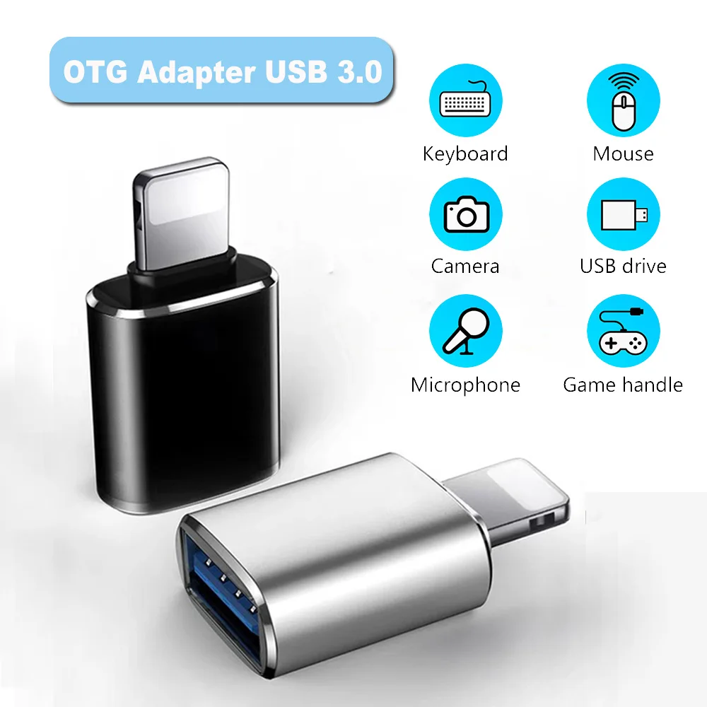 

USB 3.0 to ios for lightning OTG Data Adapter For iPhone 12 11 Pro XS max XR X 8 7 6s iPad Tablets Converter Data SD Card U Disk