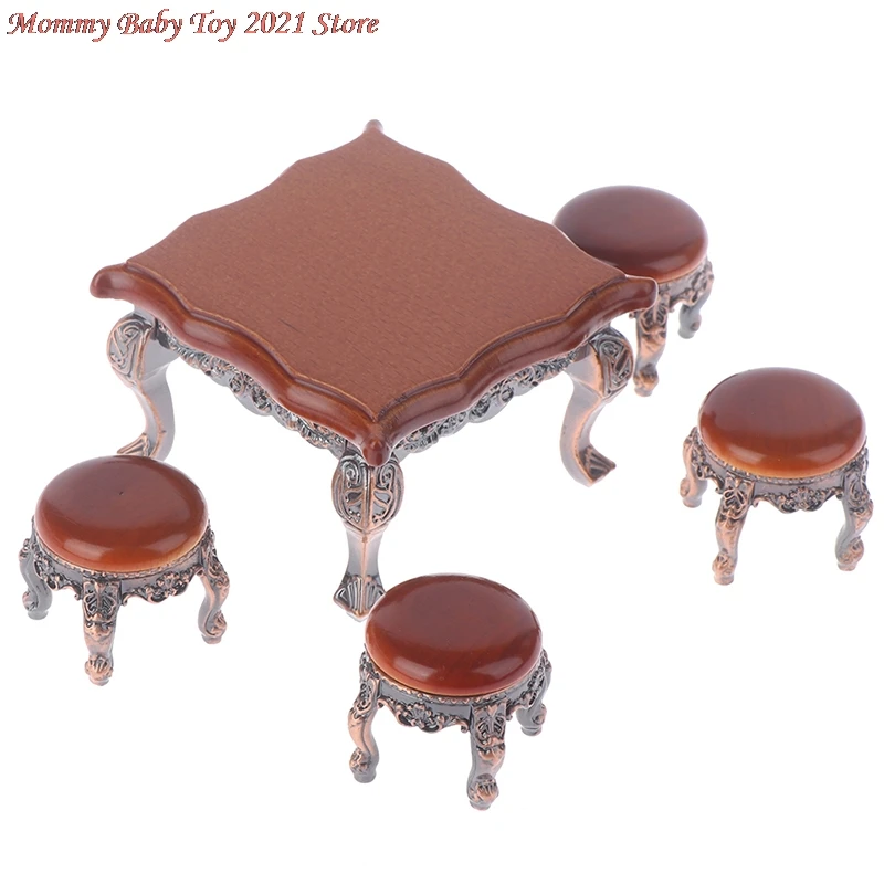 

1/12 Wood Dollhouse Miniature Wooden Furniture Miniature Round Wooden Coffe Stool Table DIY Toys