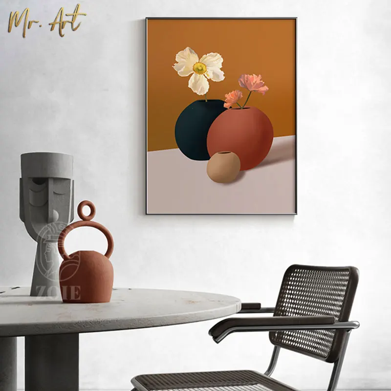 

Canvas Posters Flower Glass Prints Nordic Painting for Kitchen Dining Room Wall Decor Modern Art Pictures Minimalist Home Decor
