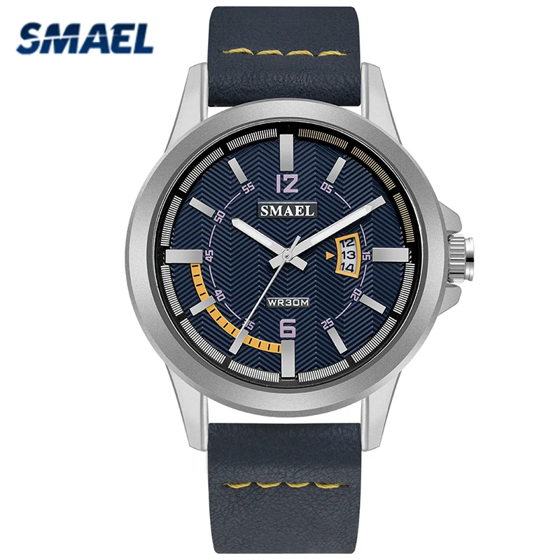 

SMAEL Men's Quartz Wrist Watches Top Brand Luxury Male Fashion Casual Life Waterproof Clock Leather Watch relojes para hombre