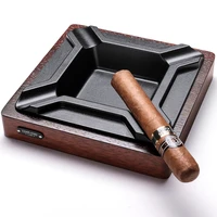 luxury cigar ashtray metal solid wood classical cigar ashtray 4 slot ash tray living room decoration ashtray for home traviling