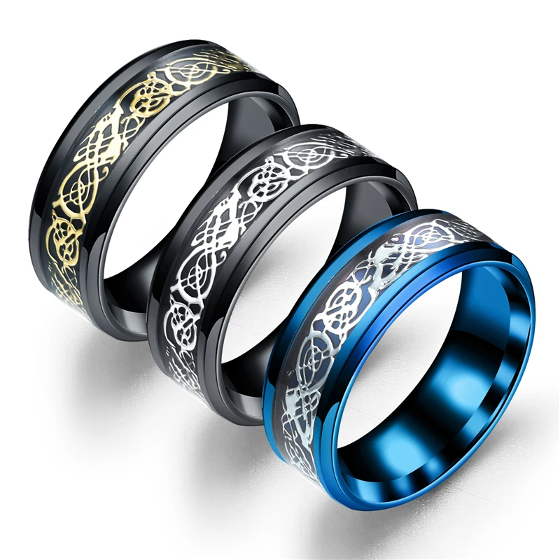 3 вида цветов из нержавеющей стали кольцо для мужчин в стиле Ретро традиционный