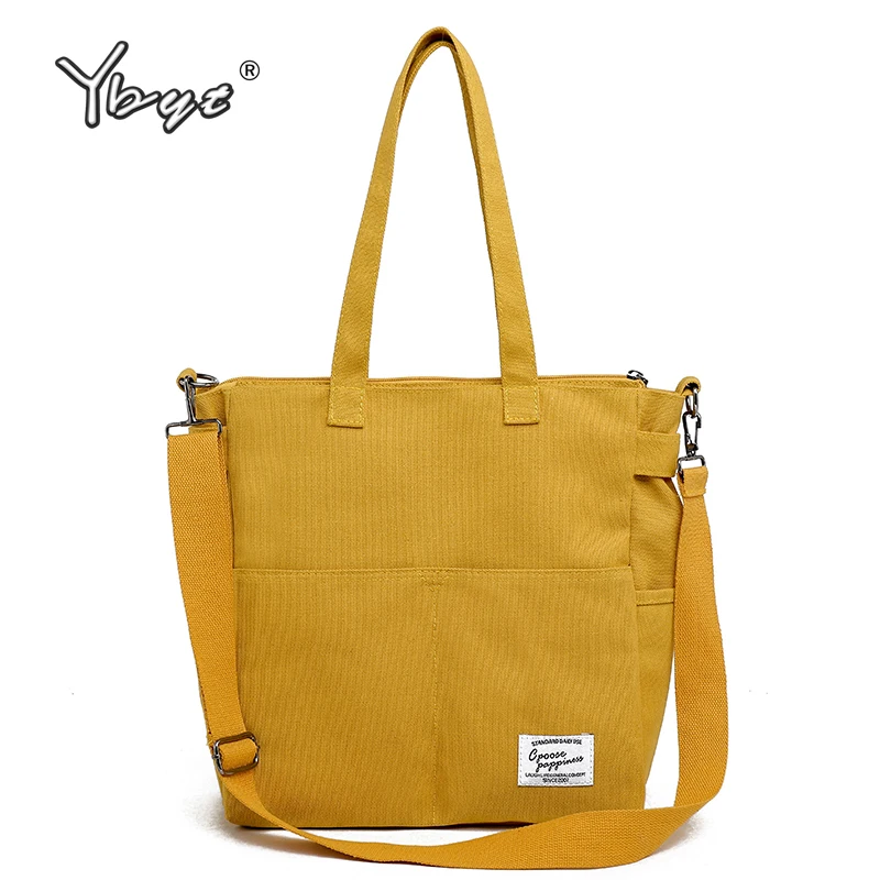 

YBYT 2020 casual canvas women handbags large capacity tote bag high quality female shoulder crossbody messenger bag shopping bag