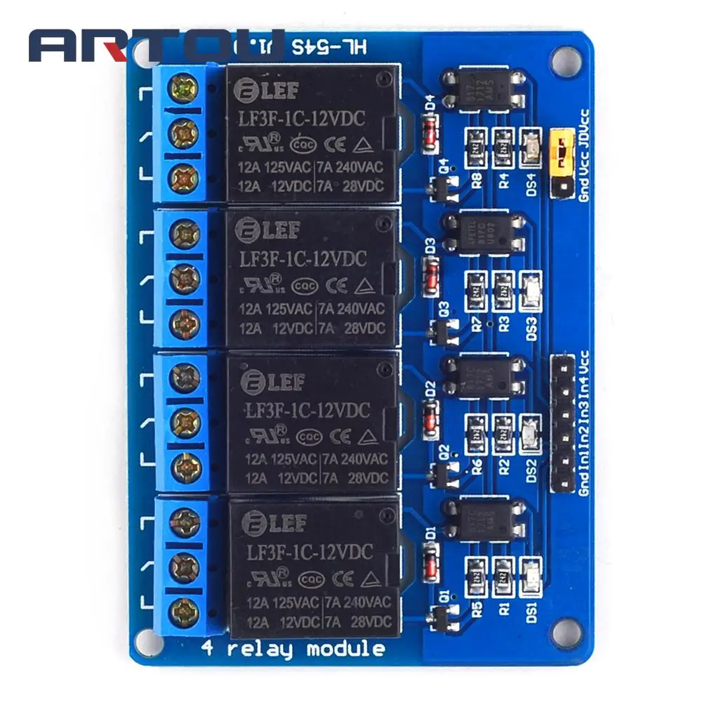 4 канальный 12В релейный модуль низкого уровня выход Релейный для Arduino|relay module|module