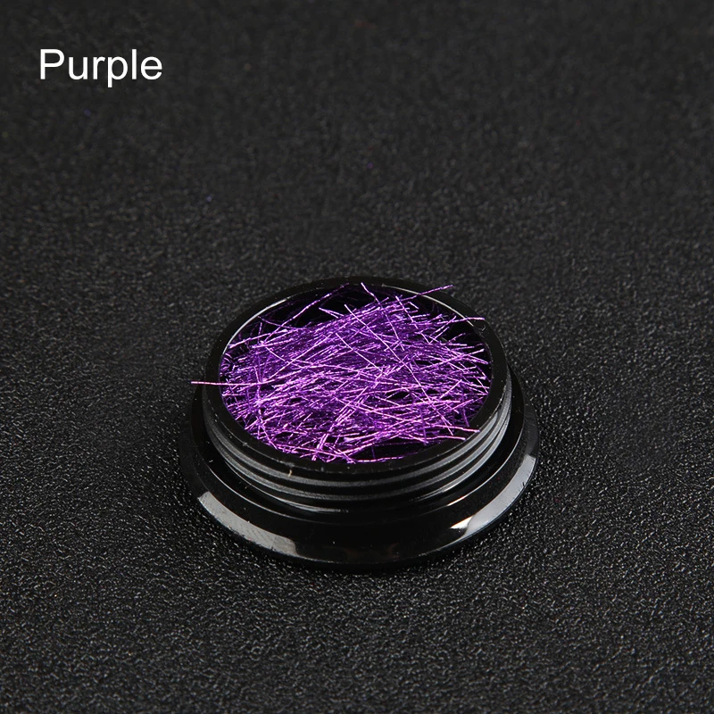 Purple 1 коробка Многоцветный металлический блеск для ногтей линия для DIY ногтей магазин украшения Золотой Серебряный ноготь линия качество ногтей части для дизайна ногтей - Цвет: Purple