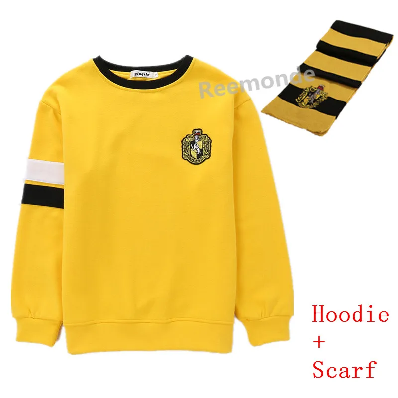 hoodie scarf Толстовка для взрослых Ravenclaw, косплей, Слизерин, форменная толстовка, костюм, Hufflepuff, джемпер, шарф, Гриффиндор, джемпер, свитер, Гермиона - Цвет: hoodie scarf