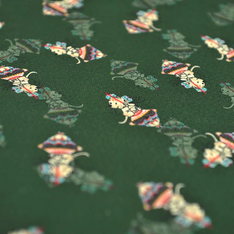 Натуральная шелковая ткань с цветочным принтом 24 мм Тяжелая крепированная