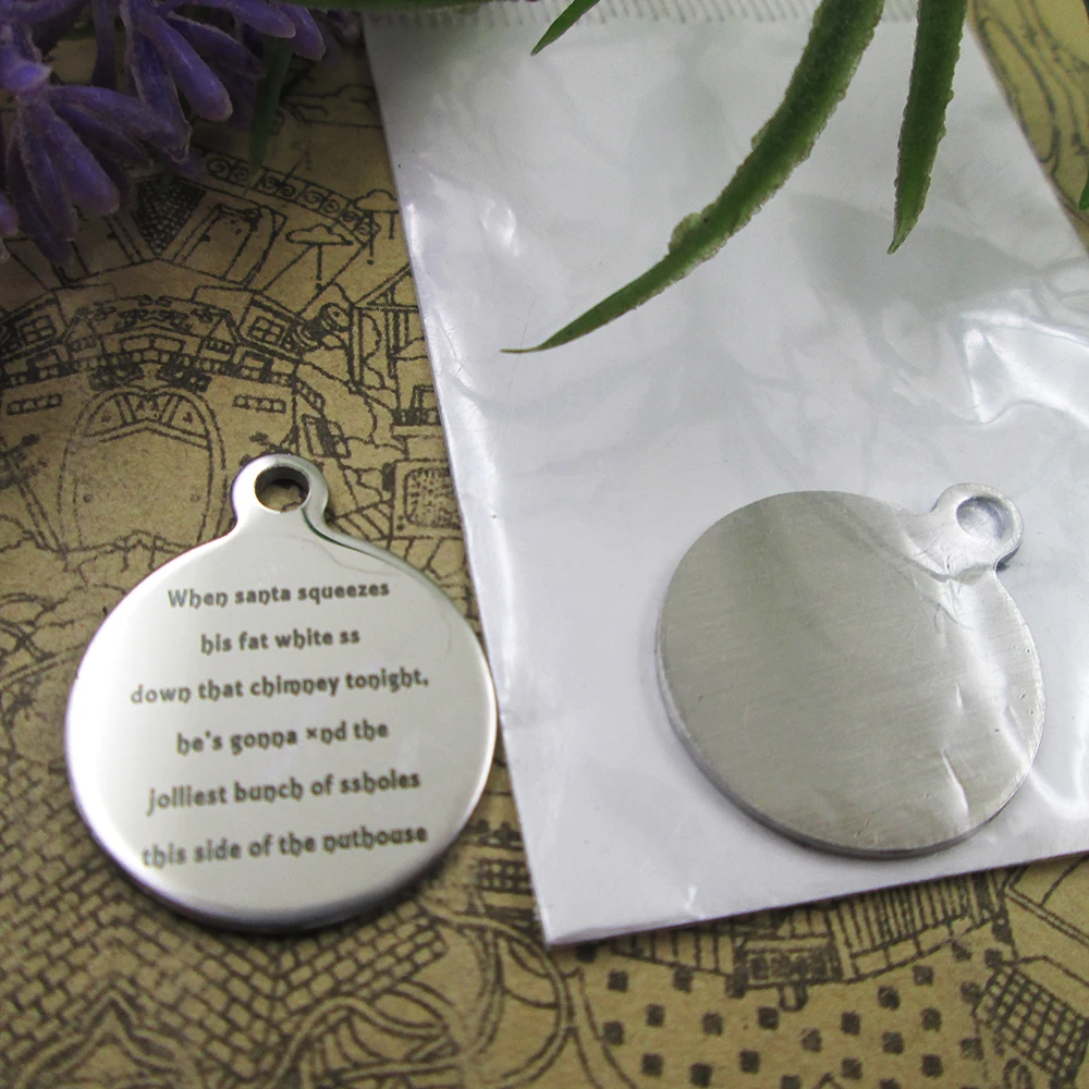 Подвески когда Санта прижимает толстые белые из нержавеющей стали 5 стилей на