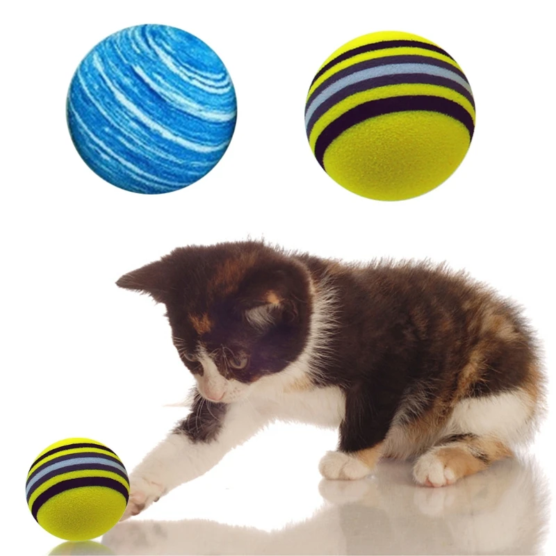 

Pet Supplies 10Pcs EVA Rainbow Foam Ball Throwing Funny Interactive Playing Chew Toy 090C
