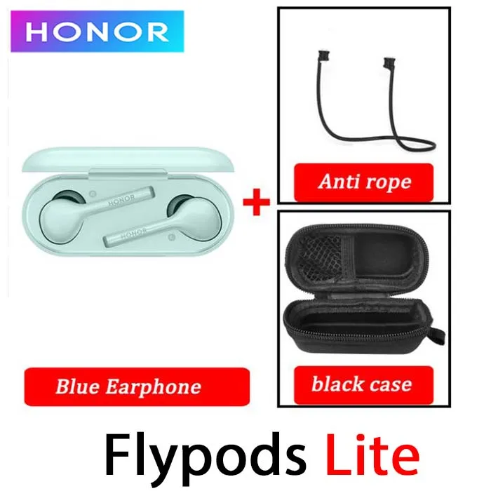 Blue n rope n case Оригинальные беспроводные наушники huawei Honor Flypods Lite, водонепроницаемые, IP54, управление нажатием, Беспроводная зарядка, Bluetooth 4,2 - Цвет: Blue n rope n case