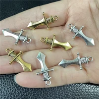 15pcs charm sword martial arts small pendant for jewelry making diy handmade bracelet necklace accessories material wholesale