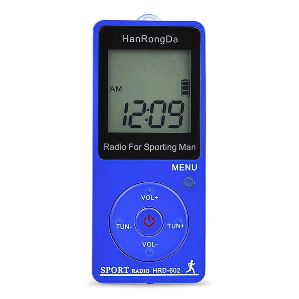 HRD-602 Portable Radio Receiver FM/AM LCD Display Lock Button Pocket with Earphone Sports Pedometer | Электроника