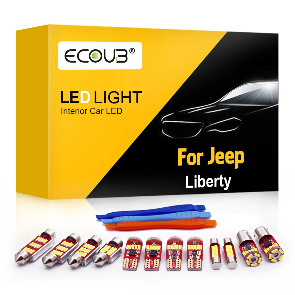 

Комплект светодиодных ламп для внутреннего освещения для Jeep Liberty KJ KK 2002-2013, купол для карты, внутренний фонасветильник для багажника, обновленный комплект светодиодных ламп Canbus для автомобиля