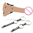 Клетка для члена, регулируемое кольцо для пенис из искусственной кожи, кольцо для задержки эякуляции, мужское кольцо верности, кольцо для члена из нержавеющей стали, интимные игрушки для мужчин